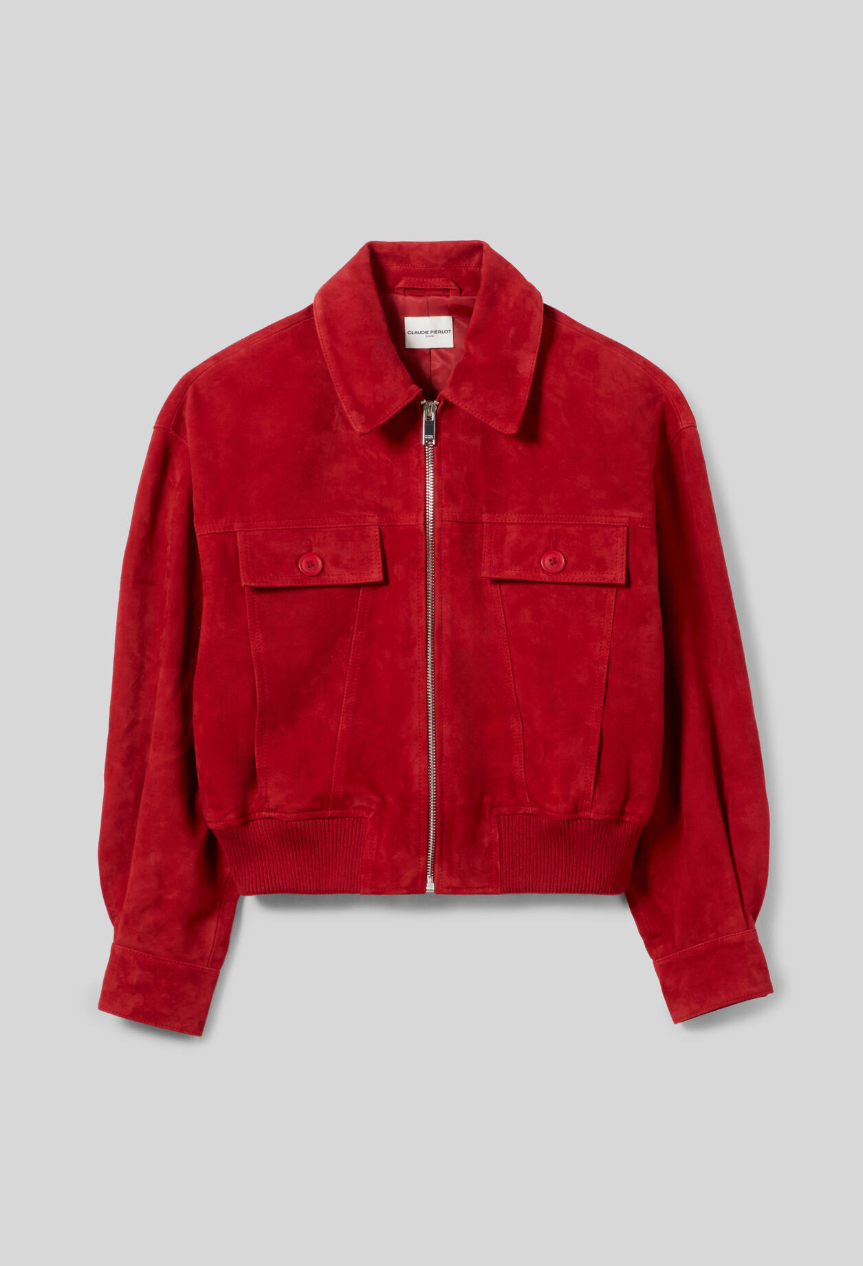 Blouson croute rouge