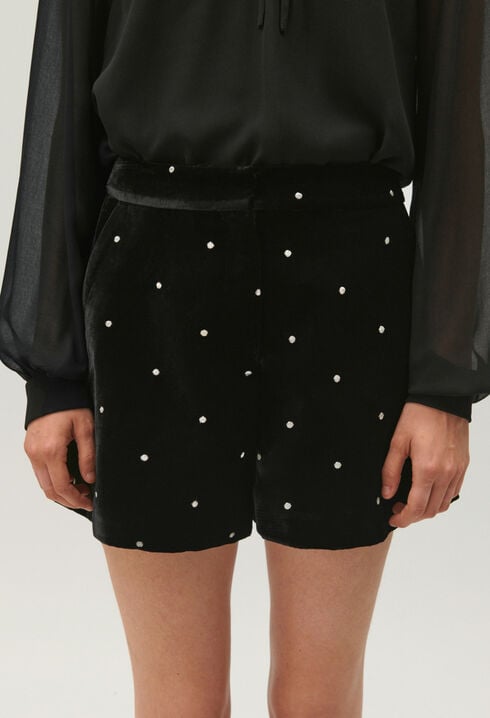 Short velours noir