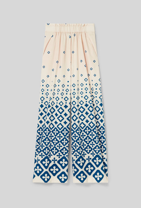 Pantalon large fluide imprimé