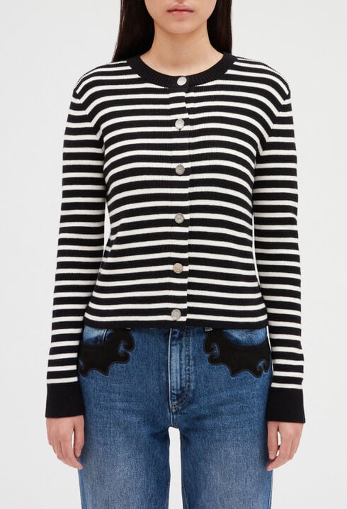 Striped knitwear cardigan