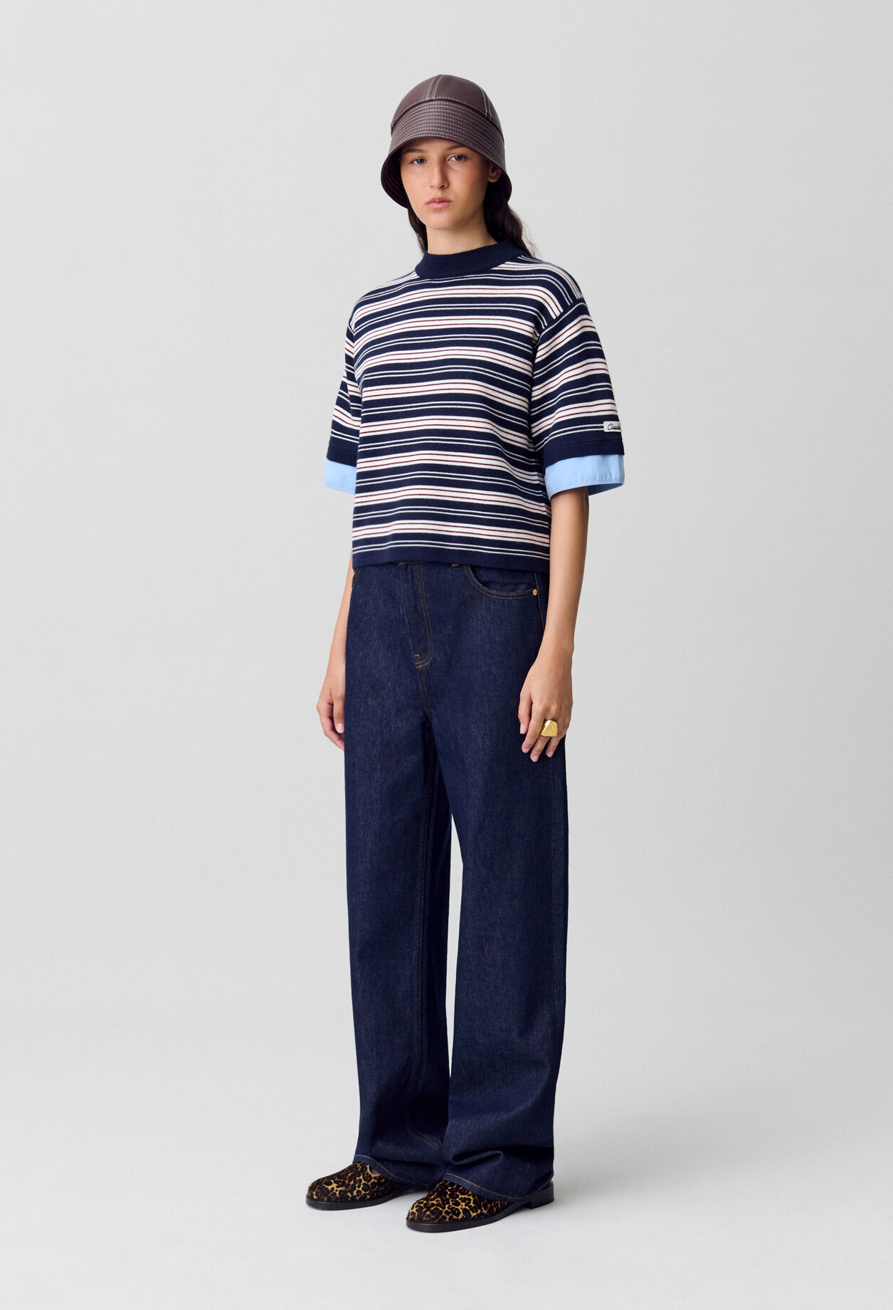 Top maille fine rayures