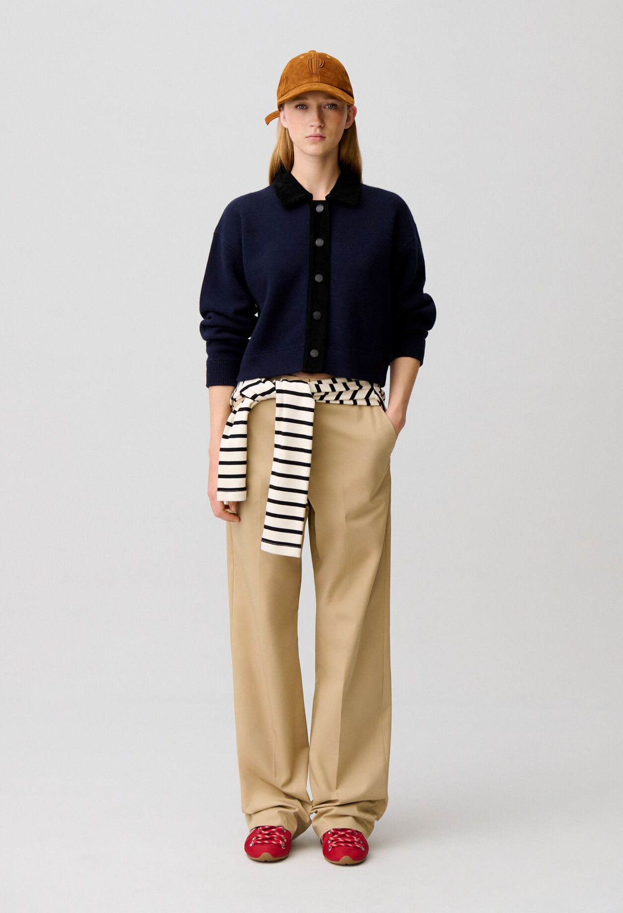 Cardigan velours c&ocirc;tel&eacute;