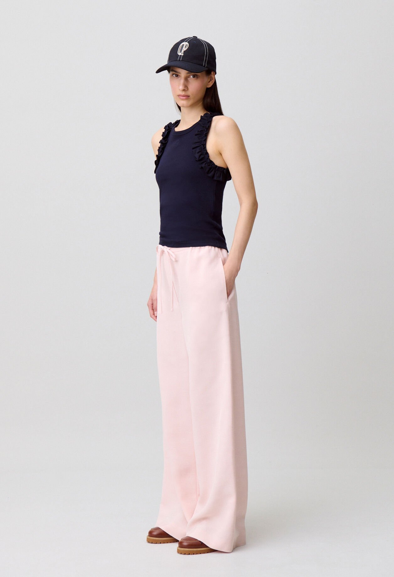 String wide-leg trousers