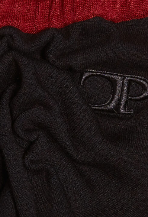 Pantalon bicolore large maille bicolore