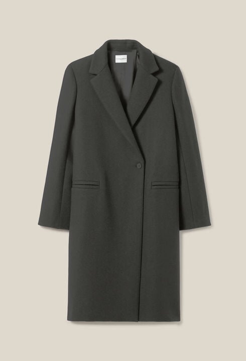 Tailored grey mid-length coat