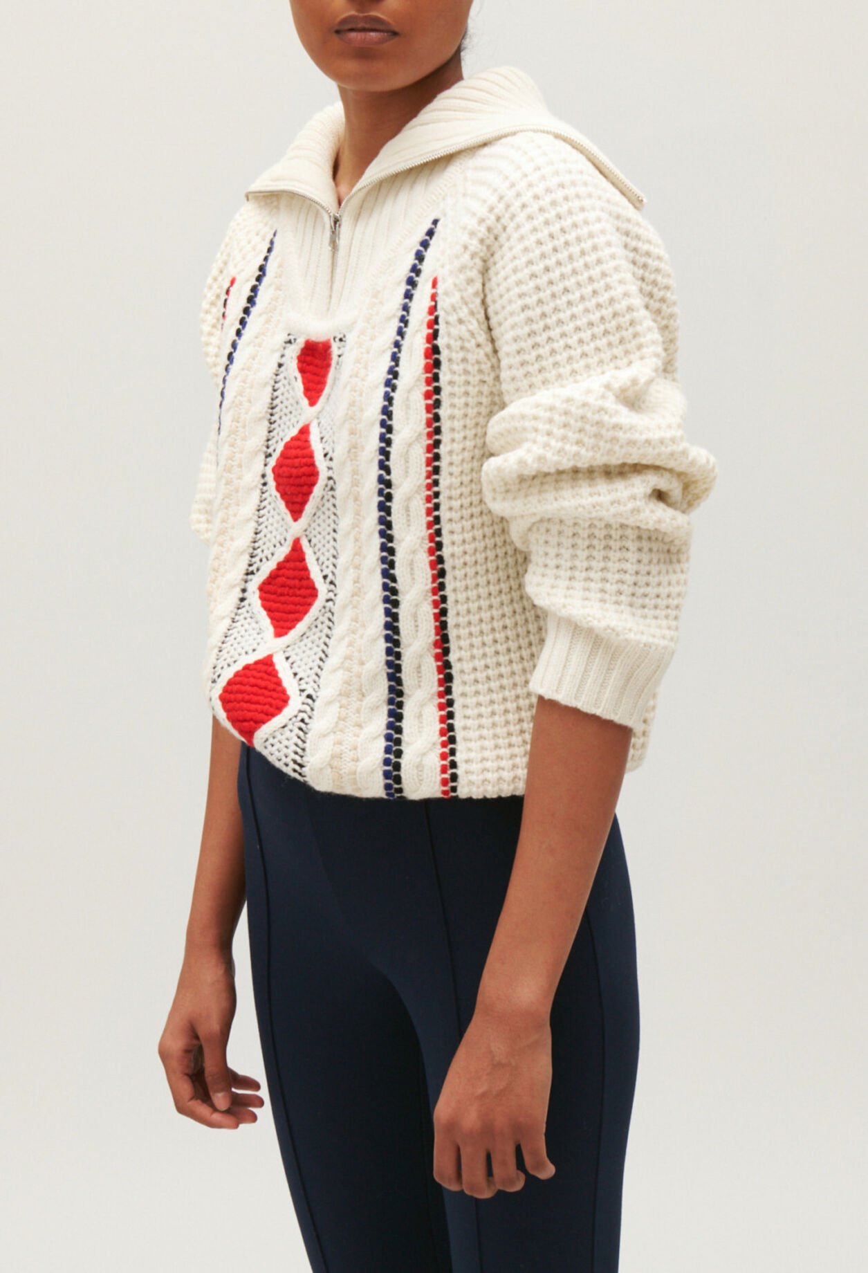 Pull camionneur maille bicolore