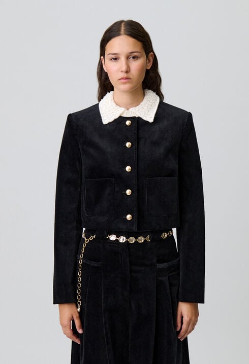 Veste boîte courte velours