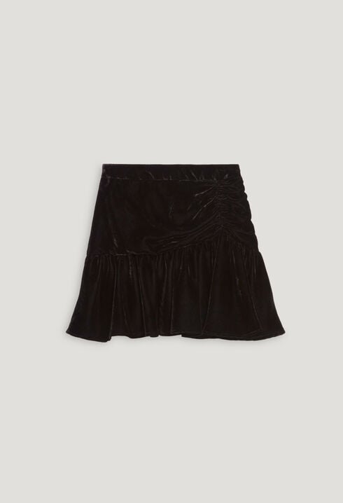 Velour short skirt