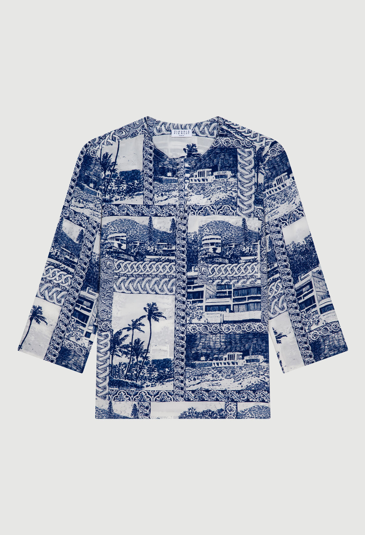 Printed silk blouse
