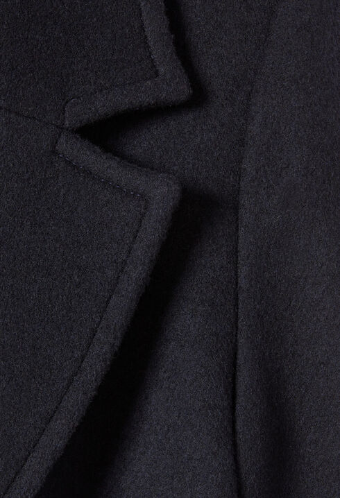 Manteau long croisé laine