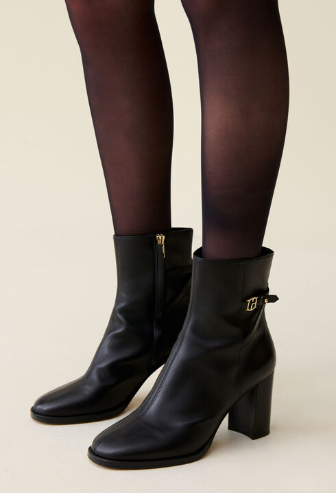 Bottines talons cuir vernis