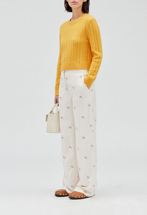 Pantalon broderie mimosa