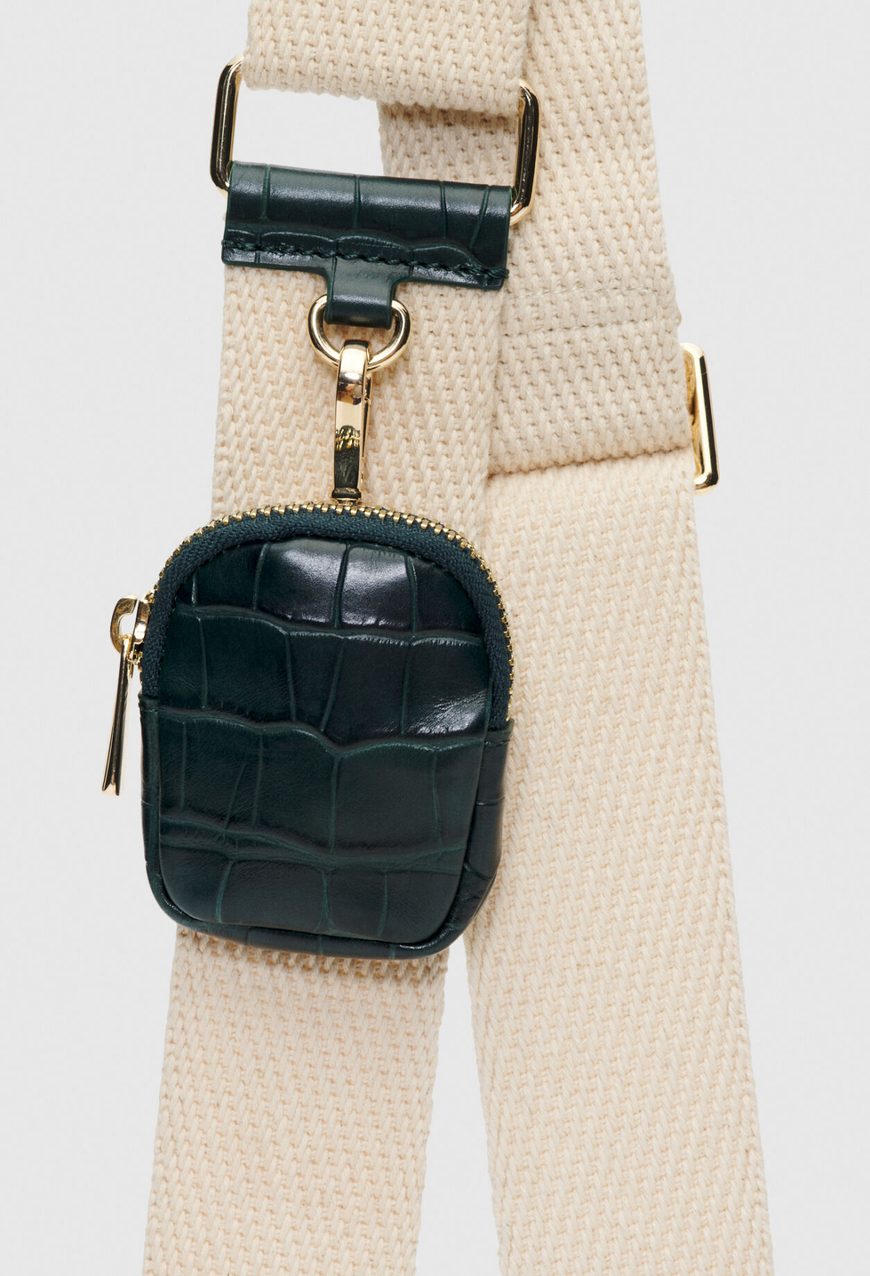 Dual-material crossbody bag   leather
