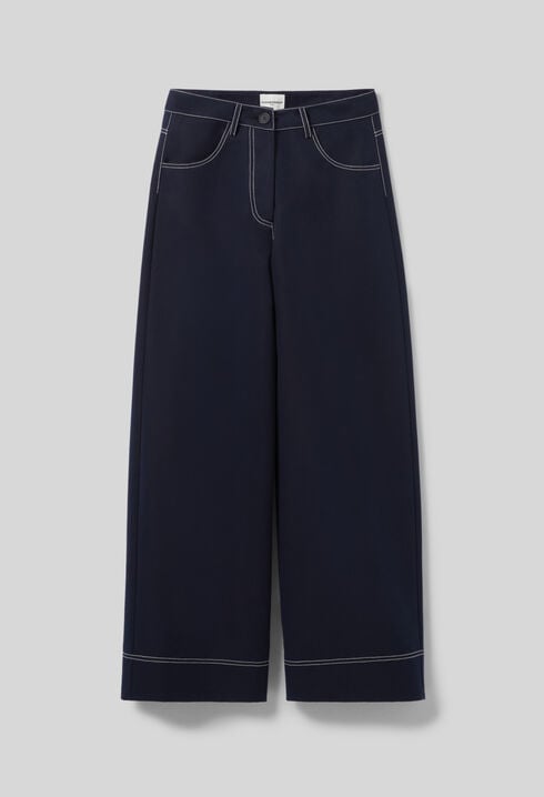 Pantalon large à ourlets