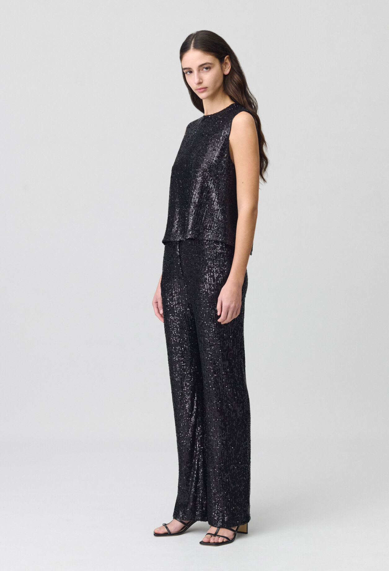 Top à sequins noir