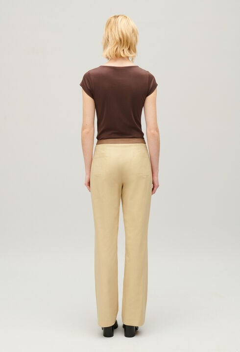 Two-tone lace-up trousers