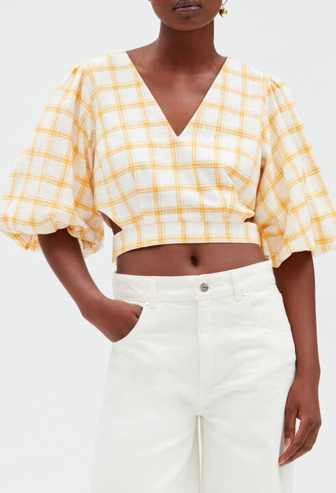 Checked crop top