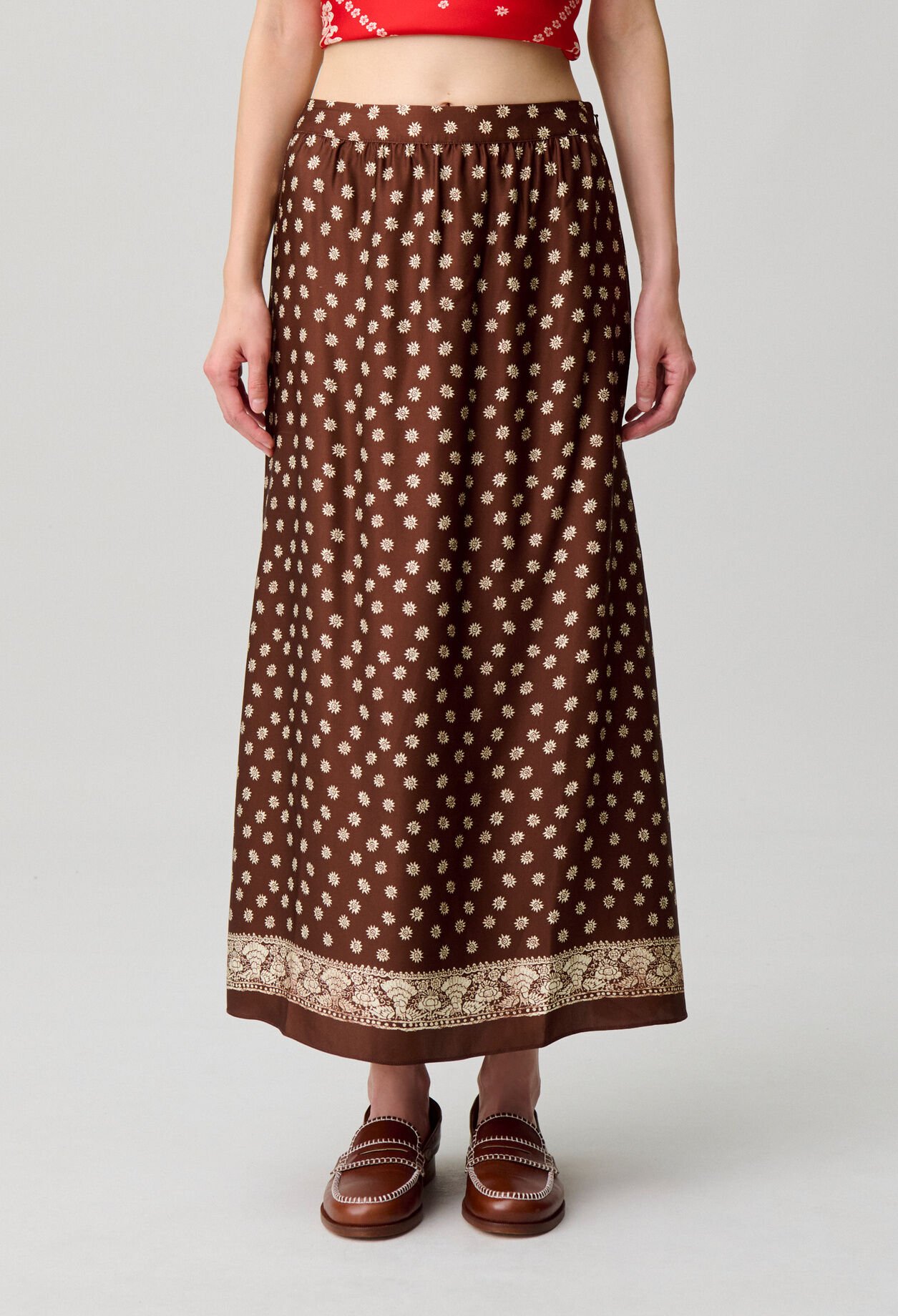 Jupe imprim&eacute;e fluide