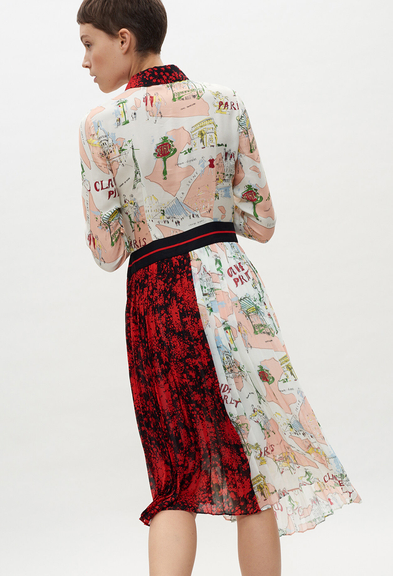 Printed medium-length dress