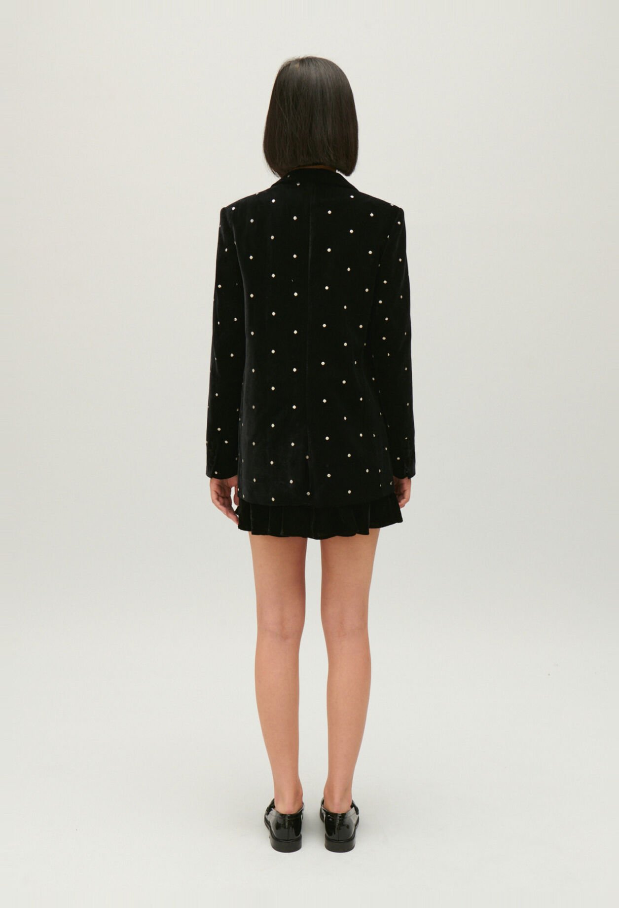 Two-tone velour suit jacket