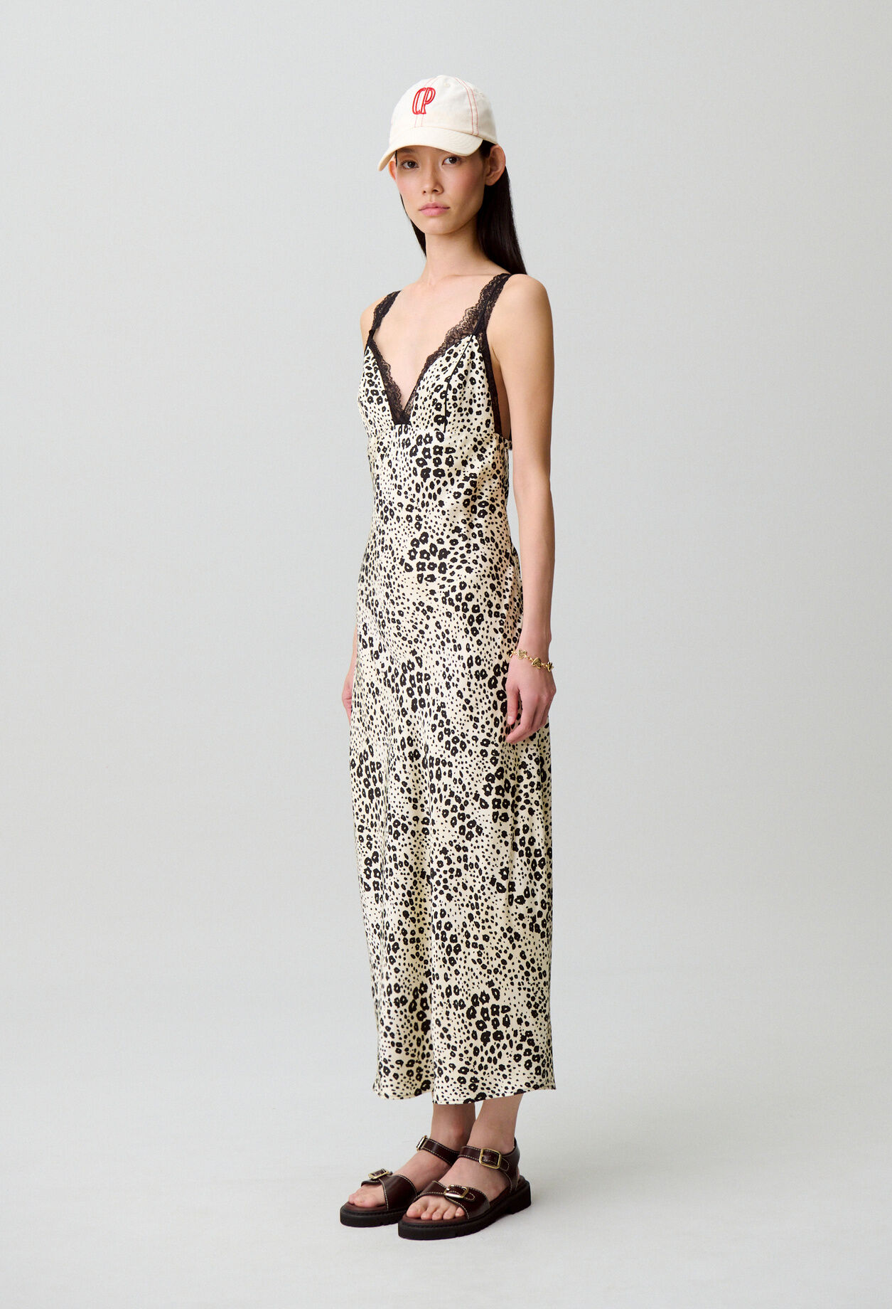 Satin animal print dress