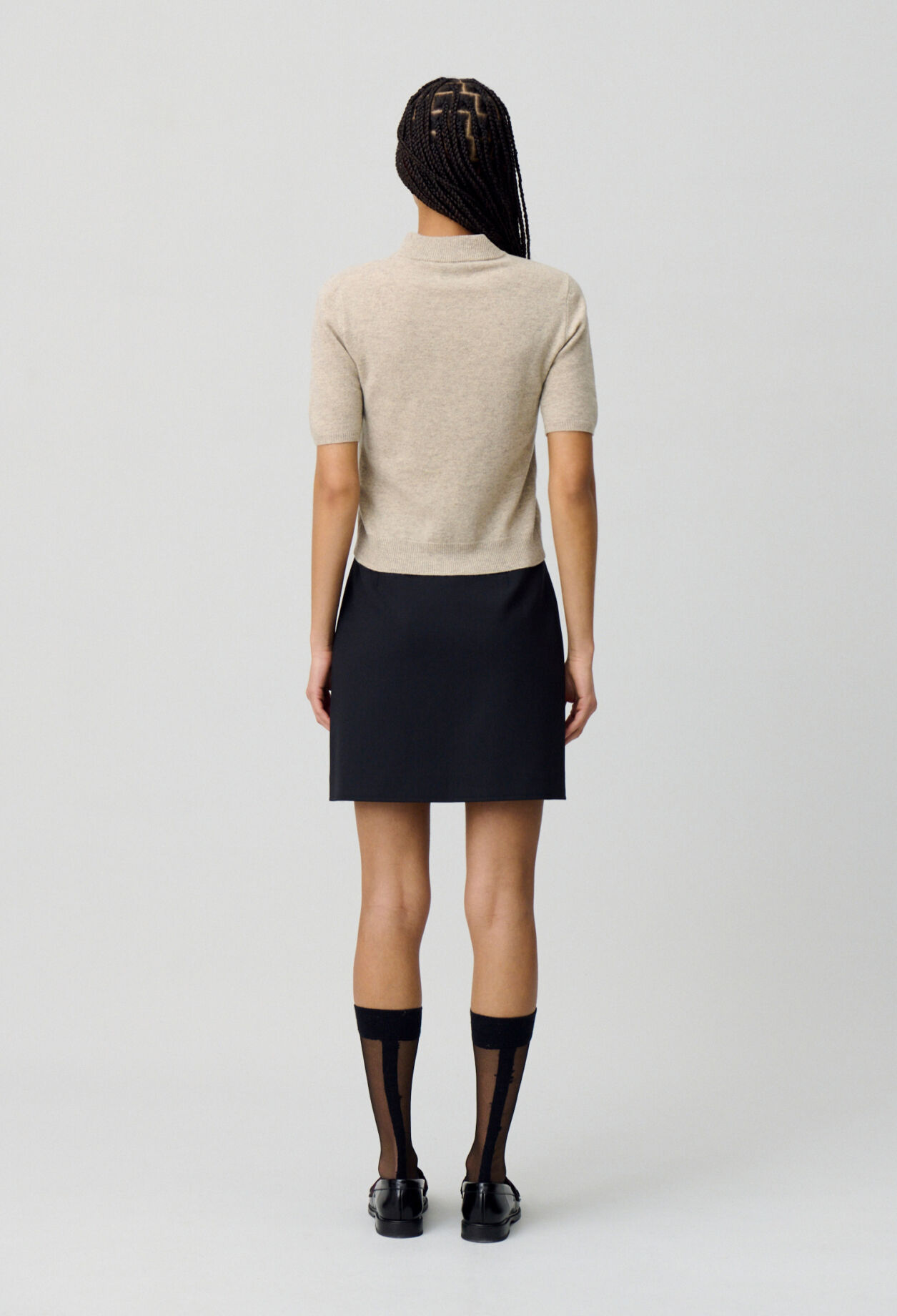 Wool jumper with high neck