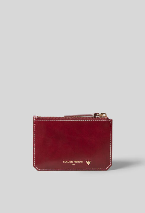 Gold Heart Leather Card Holder