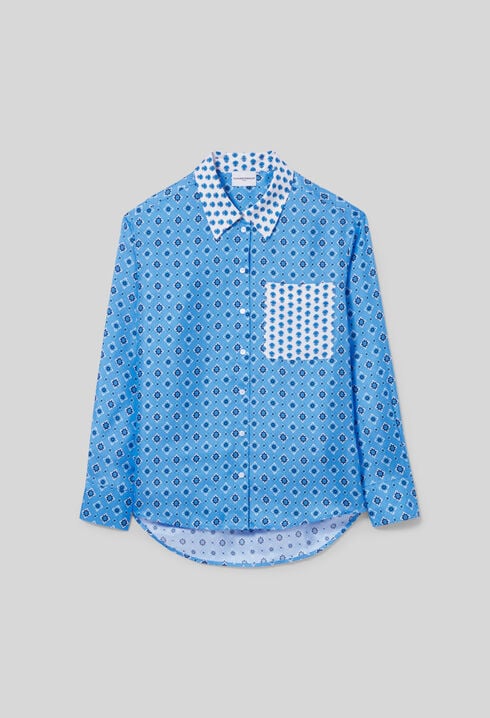 Chemise droite en soie