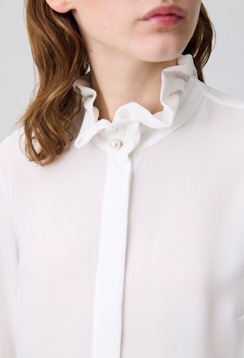 Chemise à col victorien écru