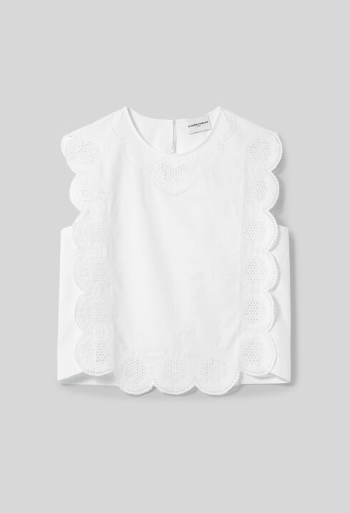 Blouse sans manches brodée