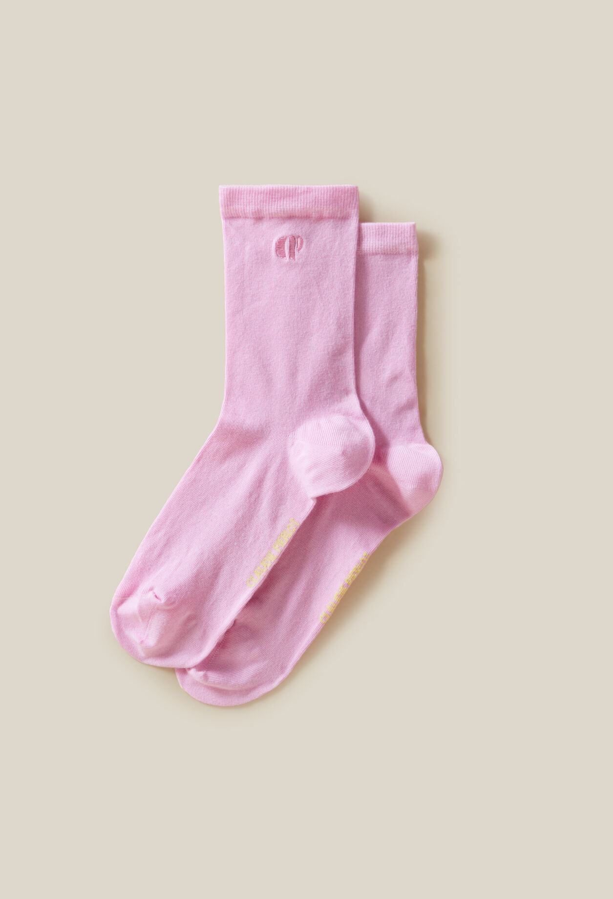Sock with CP monogram embroidery