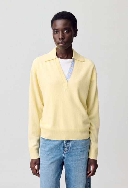 Pull polo laine