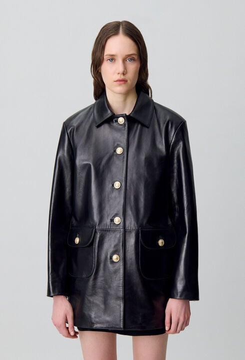 Veste large cuir