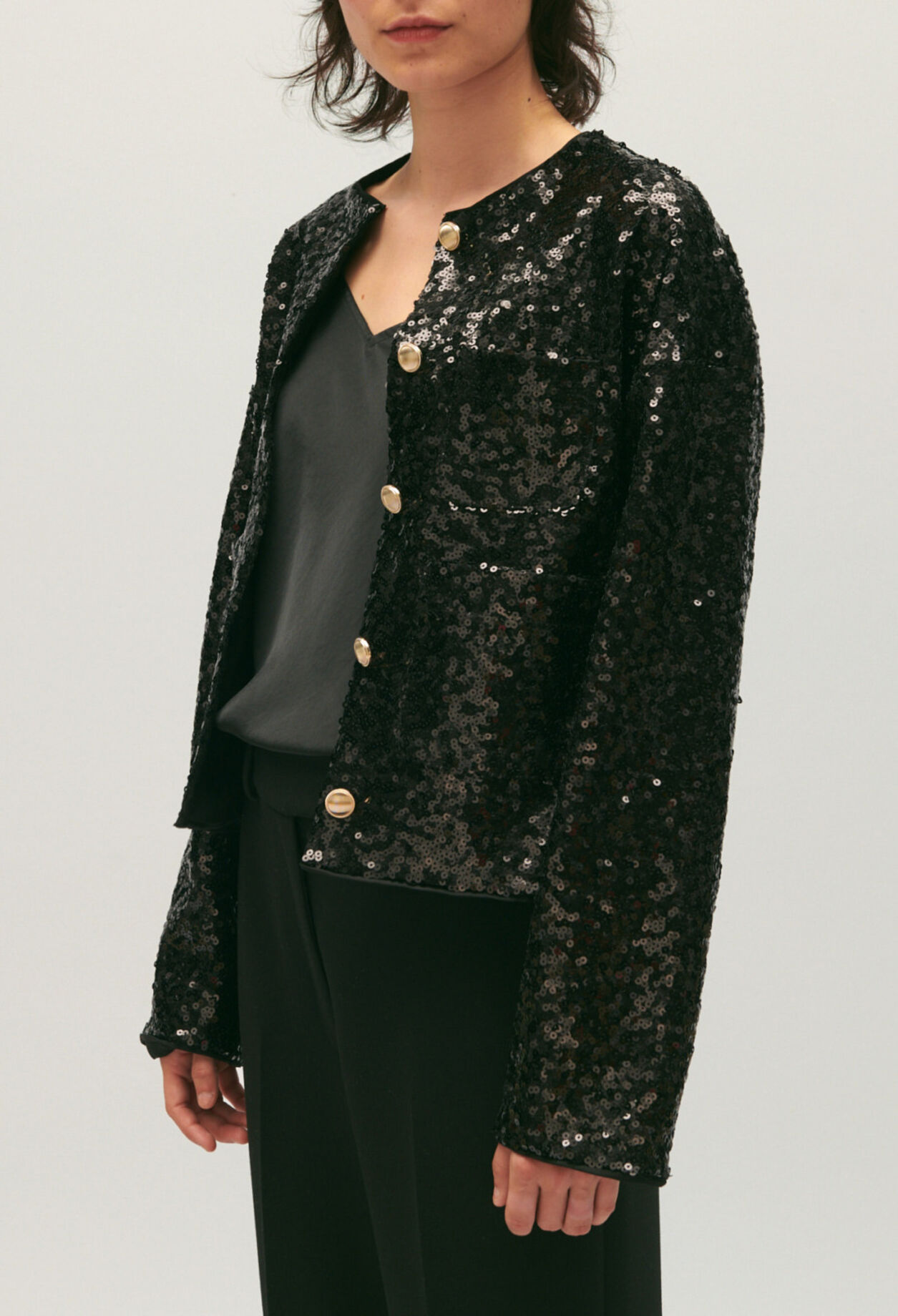 Cardigan sequins noir