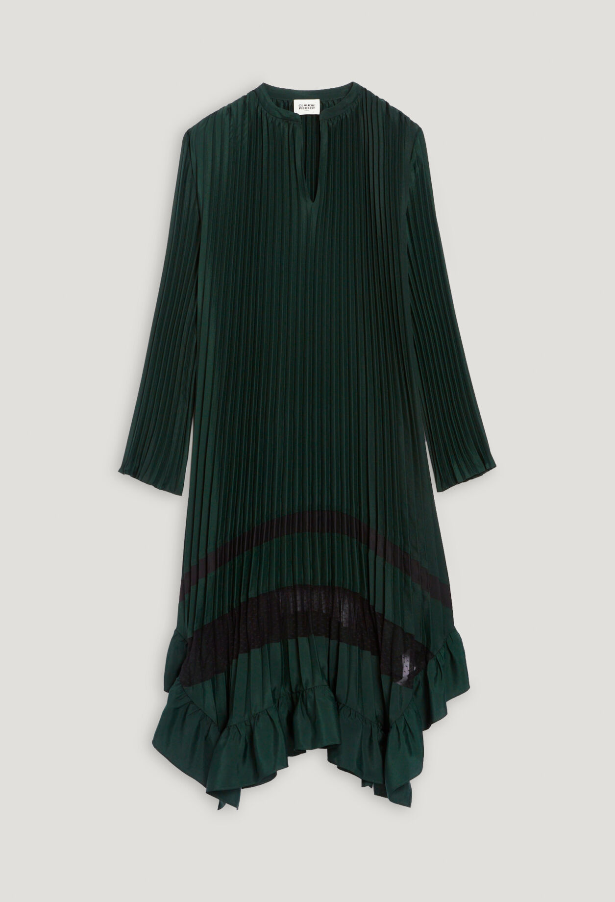 Robe mi-longue plissée