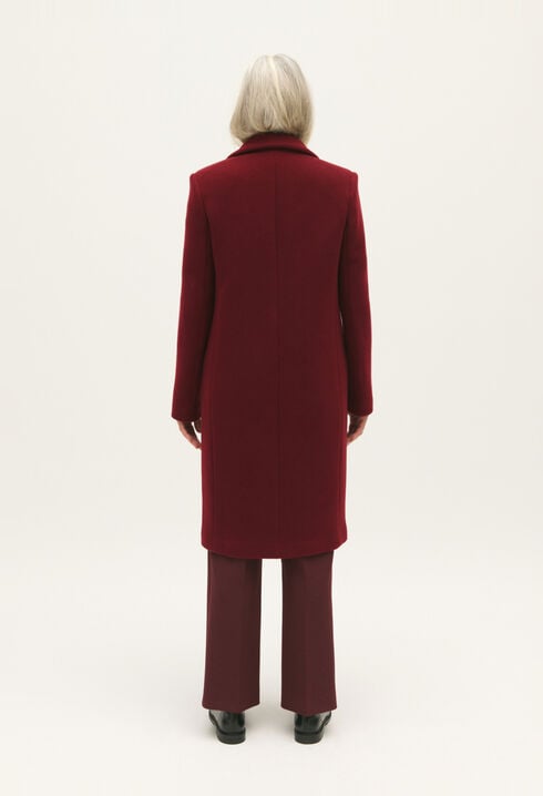 Mid-length wool blend coat