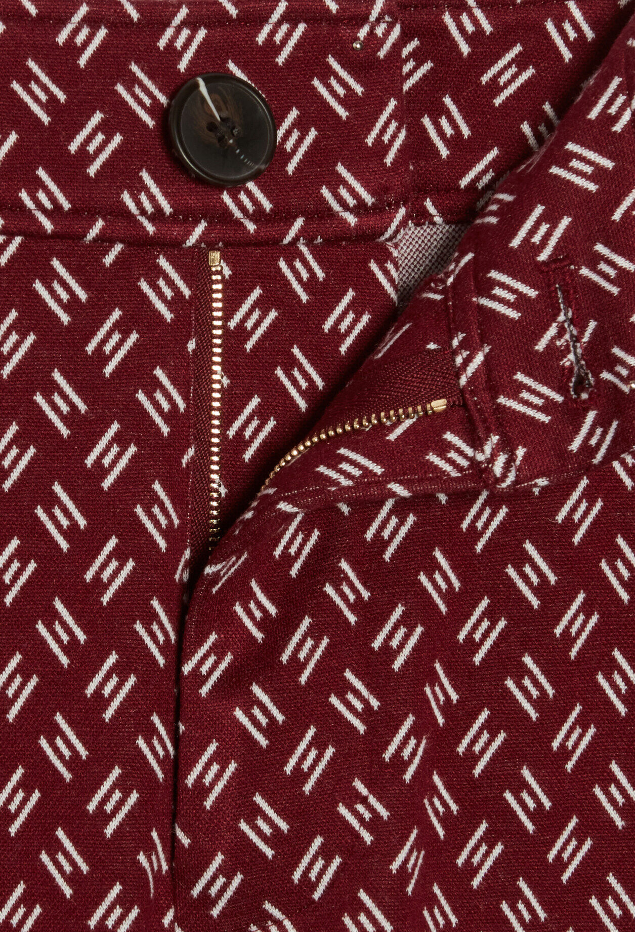 Pantalon bicolore taille haute imprimé