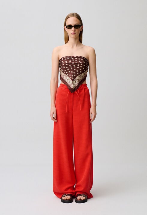 String wide-leg trousers