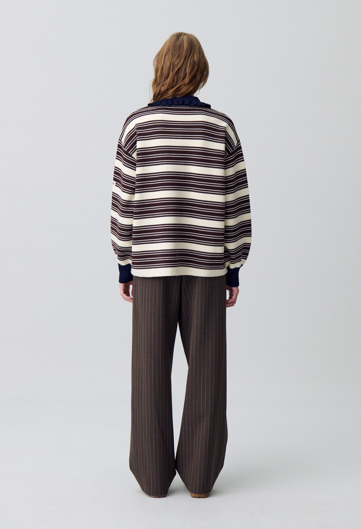 Pull polo large rayures