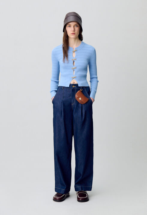 Knit Jumper with Bow Details