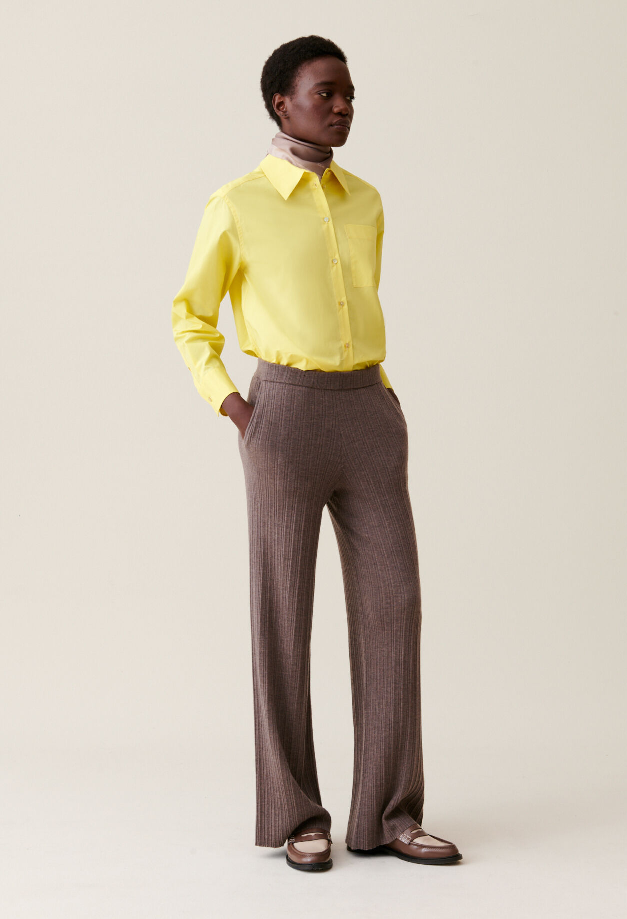 Flared Knit Trousers