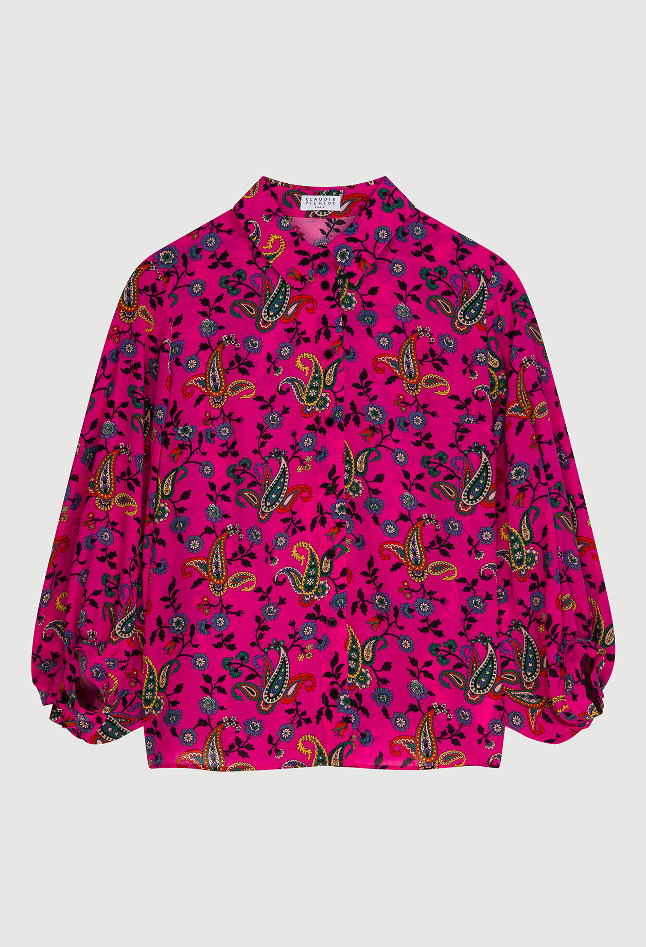 Chemise imprimée rose fuchsia