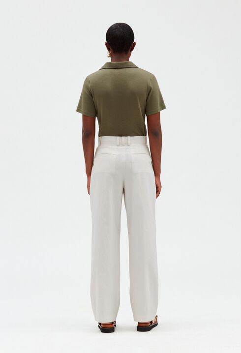 Wide ivory trousers