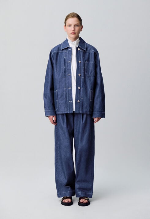 Veste denim droite