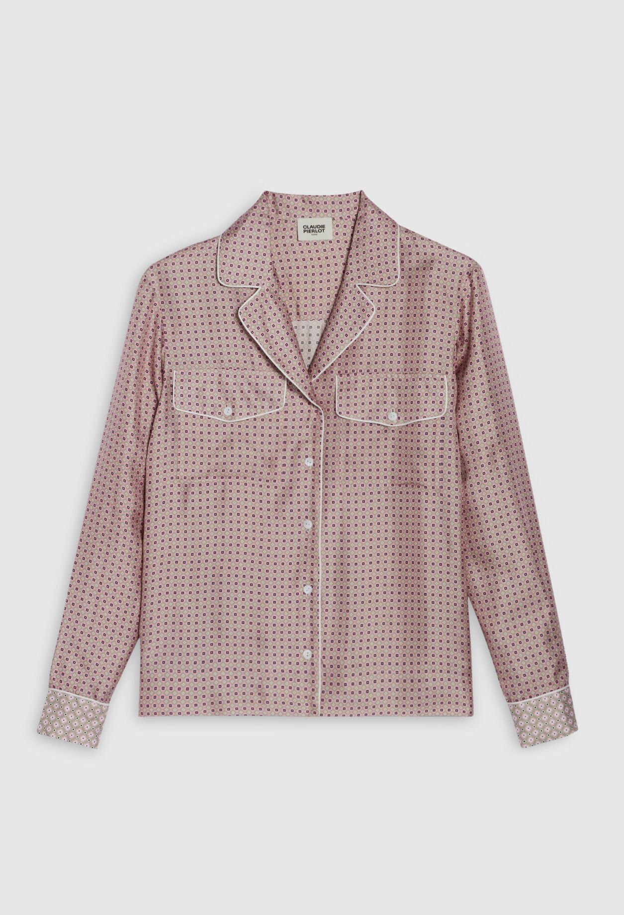 Powder pink silk shirt