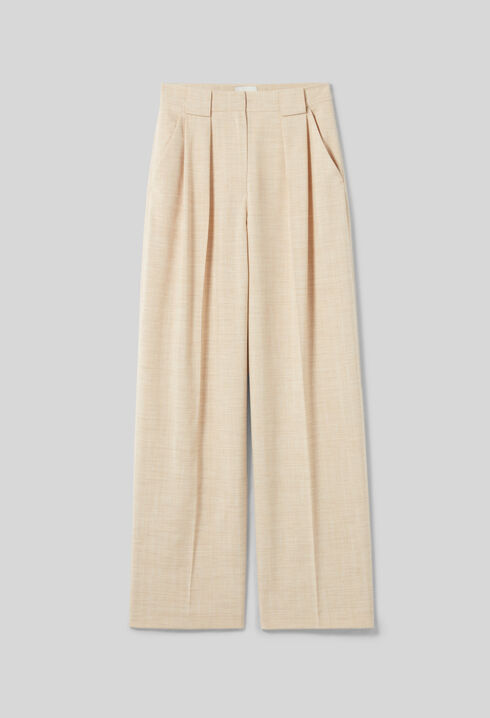 Pantalon large taille haute