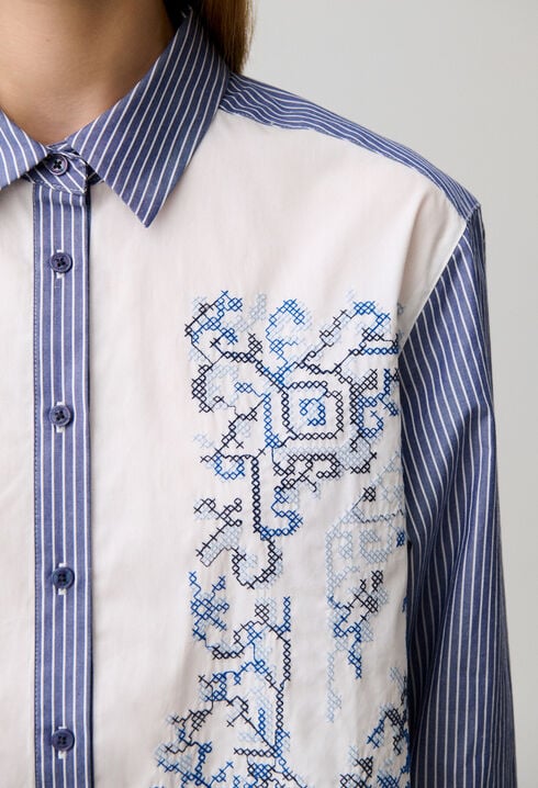 Chemise coton ray&eacute;e