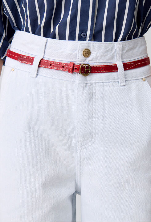 Ceinture cuir contrastée
