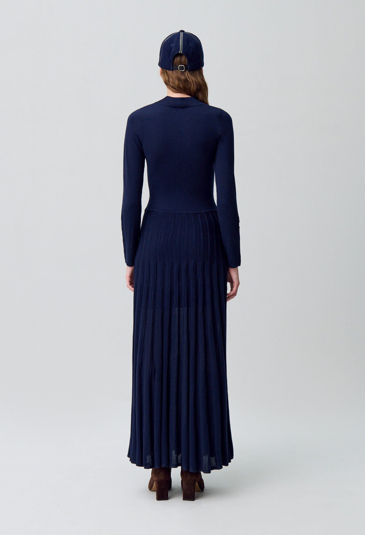 Robe longue maille col