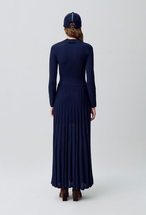 Robe longue maille col